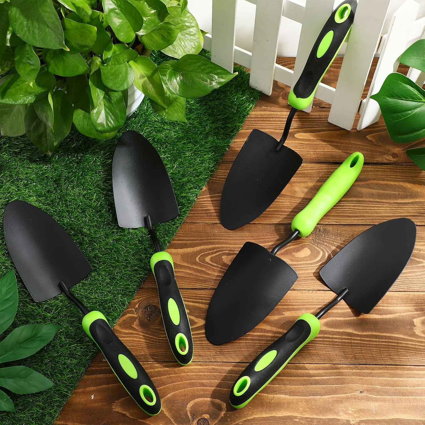 12 Pcs Garden Shovel Aluminum Alloy Heavy Duty Trowel Small Digging Shovels Metal Hand Trowel Spade with Soft Handle for Garden Lawn Yard Planting Tool (Large Shovel,Yellow)