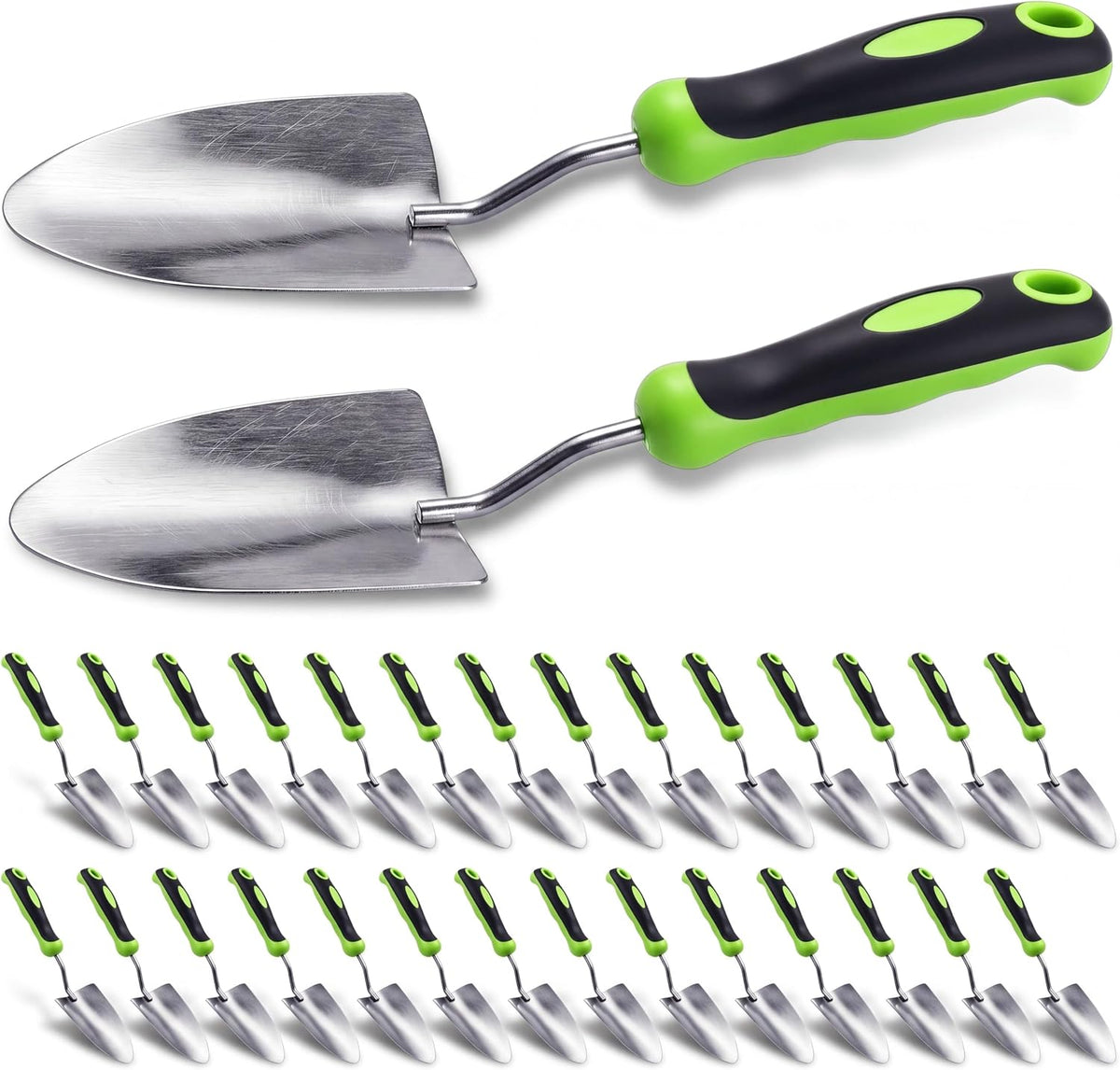 12 Pcs Garden Shovel Aluminum Alloy Heavy Duty Trowel Small Digging Shovels Metal Hand Trowel Spade with Soft Handle for Garden Lawn Yard Planting Tool (Large Shovel,Yellow)