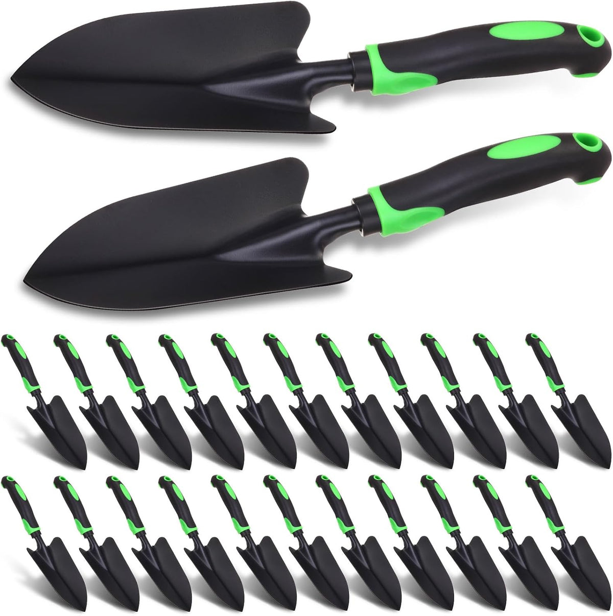 12 Pcs Garden Shovel Aluminum Alloy Heavy Duty Trowel Small Digging Shovels Metal Hand Trowel Spade with Soft Handle for Garden Lawn Yard Planting Tool (Large Shovel,Yellow)