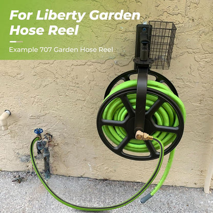 LF Brass Hose Reel Parts Fittings & 5 FT Replacement Leader Hose, Garden Hose Adapter, Brass Replacement Part Swivel, For Liberty Garden Products