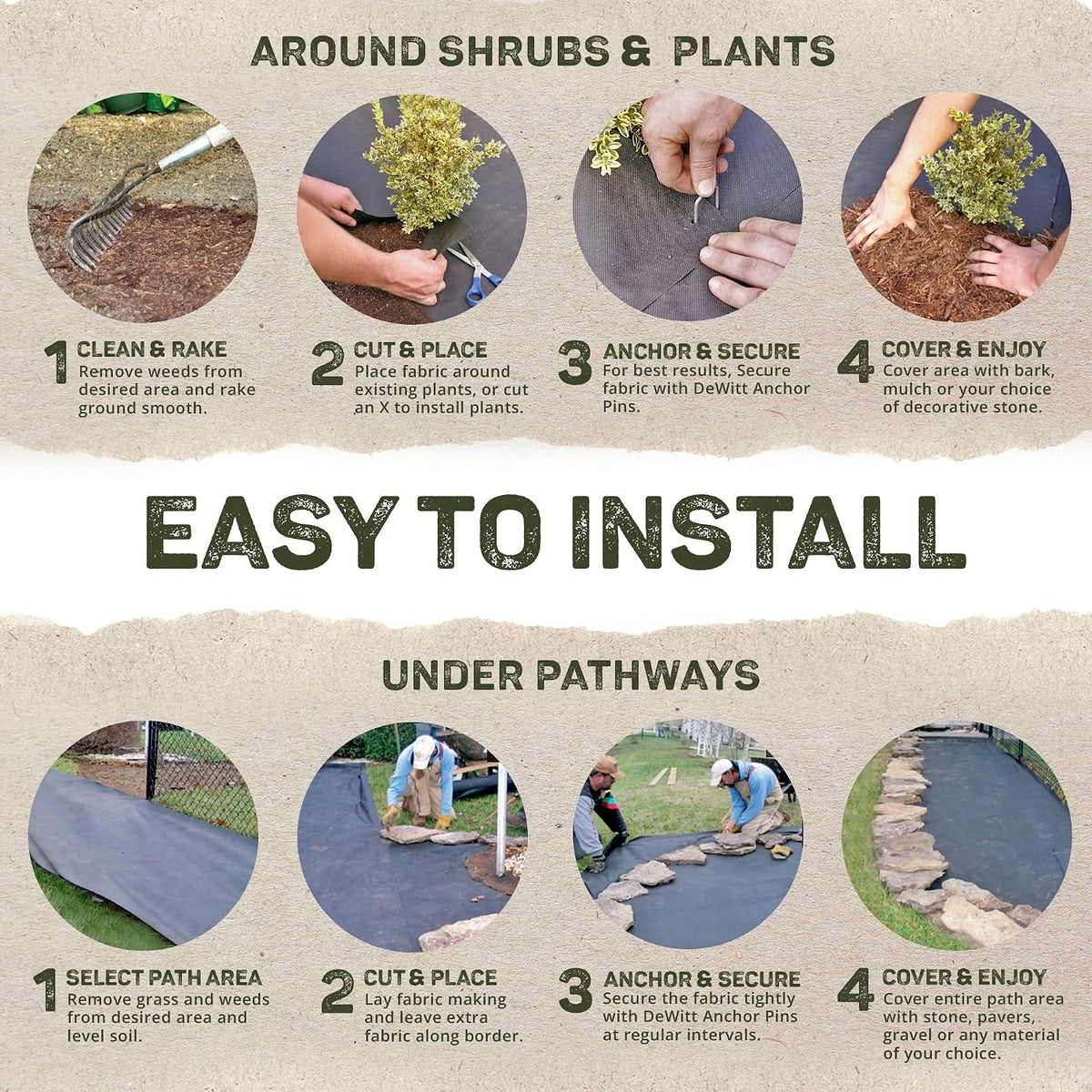 Sunbelt Weed Barrier Fabric 3.2 oz, 6 x 300 Feet – Heavy-Duty