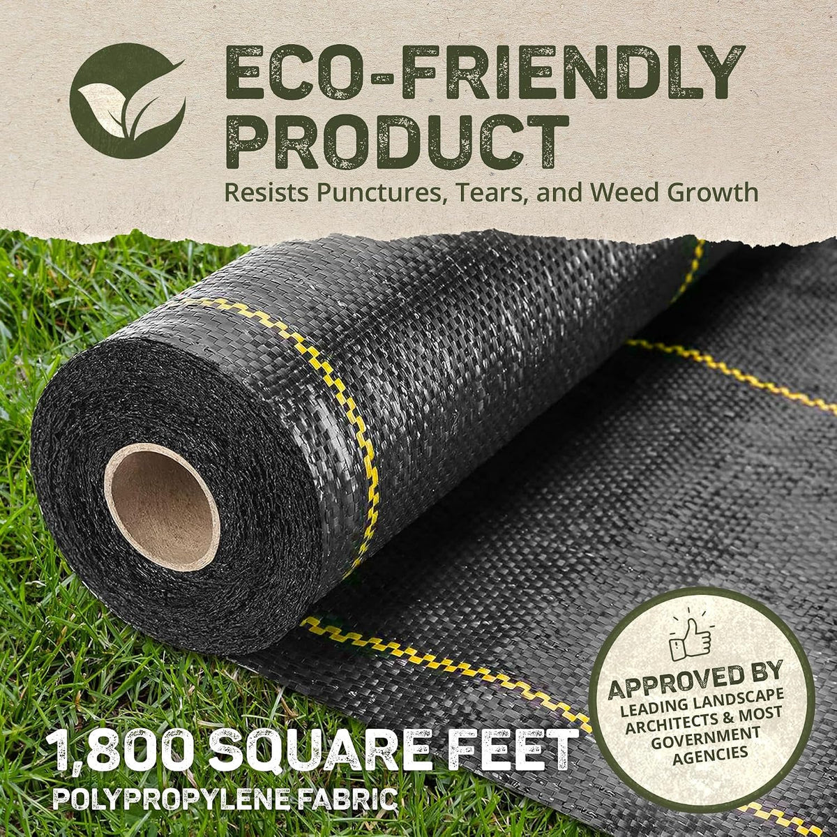 Sunbelt Weed Barrier Fabric 3.2 oz, 6 x 300 Feet – Heavy-Duty