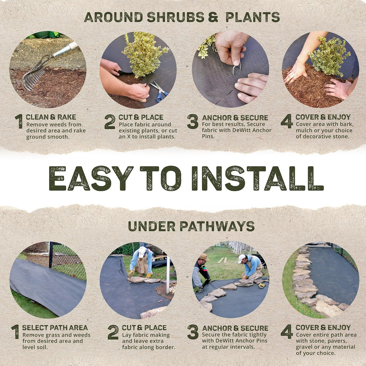 Sunbelt Weed Barrier Fabric 3.2 oz, 6 x 300 Feet – Heavy-Duty