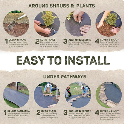 Sunbelt Weed Barrier Fabric 3.2 oz, 6 x 300 Feet – Heavy-Duty