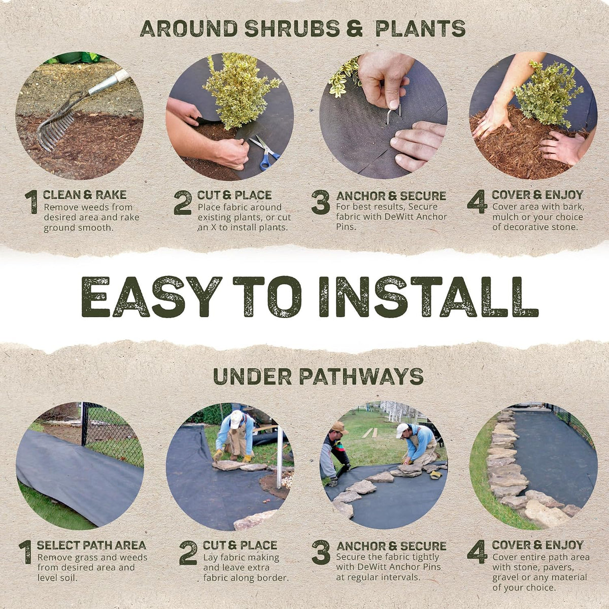 Sunbelt Weed Barrier Fabric 3.2 oz, 6 x 300 Feet – Heavy-Duty