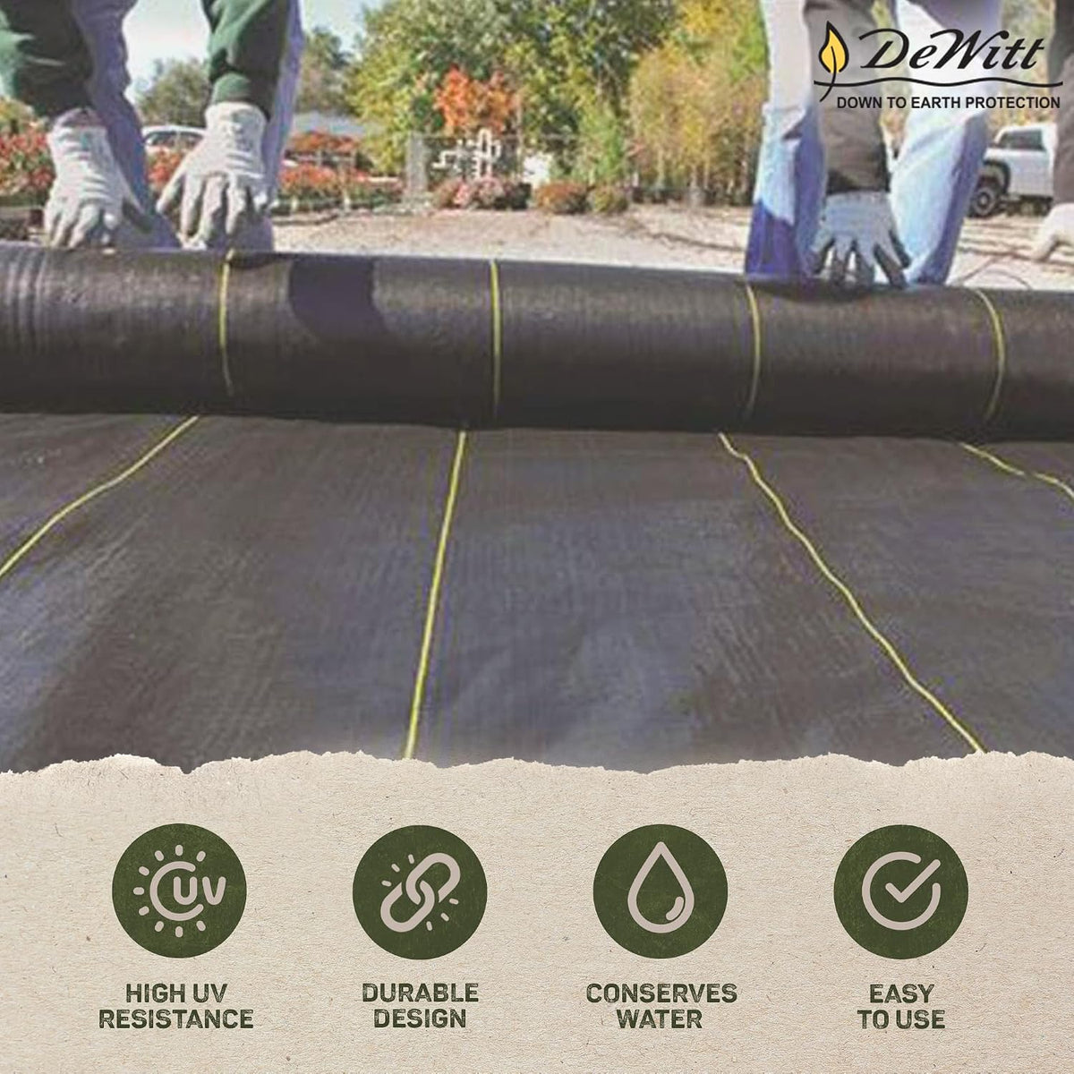 Sunbelt Weed Barrier Fabric 3.2 oz, 6 x 300 Feet – Heavy-Duty