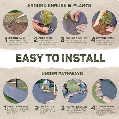 Sunbelt Weed Barrier Fabric 3.2 oz, 6 x 300 Feet – Heavy-Duty