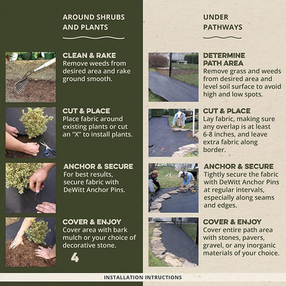 Sunbelt Weed Barrier Fabric 3.2 oz, 6 x 300 Feet – Heavy-Duty