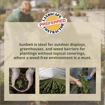 Sunbelt Weed Barrier Fabric 3.2 oz, 6 x 300 Feet – Heavy-Duty