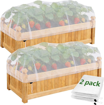 2 Pack Garden Netting for Raised Beds, 37.4" x 19.6" x 19.6" Garden Bed Insect Bird Netting Cover, Raised Garden Bed Plant Cover Mesh Pest Barrier Screen for Protecting Vegetables Fruits Flowers
