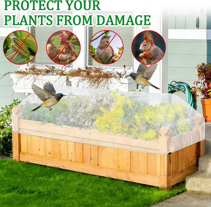 2 Pack Garden Netting for Raised Beds, 37.4" x 19.6" x 19.6" Garden Bed Insect Bird Netting Cover, Raised Garden Bed Plant Cover Mesh Pest Barrier Screen for Protecting Vegetables Fruits Flowers