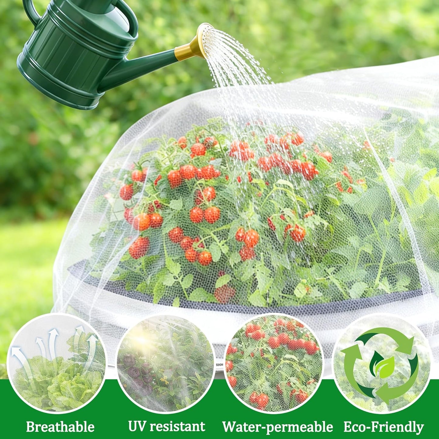 2 Pack Garden Netting for Raised Beds, 37.4" x 19.6" x 19.6" Garden Bed Insect Bird Netting Cover, Raised Garden Bed Plant Cover Mesh Pest Barrier Screen for Protecting Vegetables Fruits Flowers