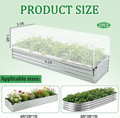2 Pack Garden Netting for Raised Beds, 37.4" x 19.6" x 19.6" Garden Bed Insect Bird Netting Cover, Raised Garden Bed Plant Cover Mesh Pest Barrier Screen for Protecting Vegetables Fruits Flowers