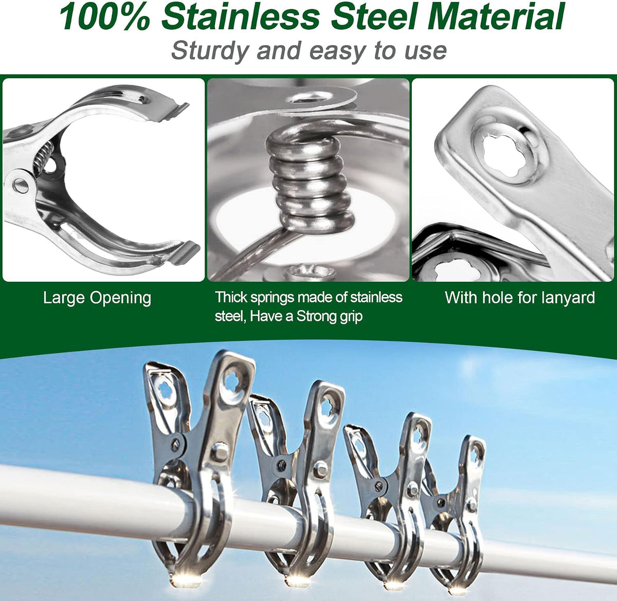 60 Pack Garden Clips for Greenhouse Netting, 2.3 Inch Metal Clamps