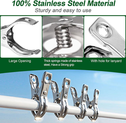 60 Pack Garden Clips for Greenhouse Netting, 2.3 Inch Metal Clamps