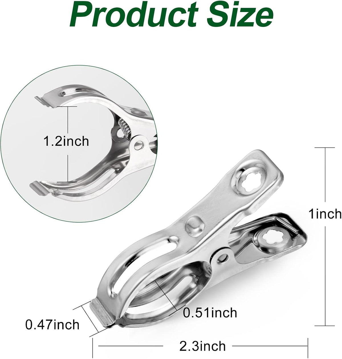 60 Pack Garden Clips for Greenhouse Netting, 2.3 Inch Metal Clamps