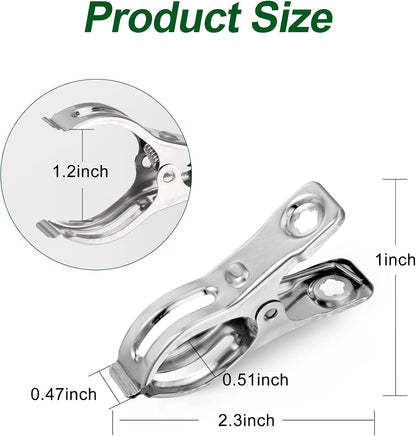 60 Pack Garden Clips for Greenhouse Netting, 2.3 Inch Metal Clamps