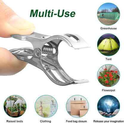 60 Pack Garden Clips for Greenhouse Netting, 2.3 Inch Metal Clamps