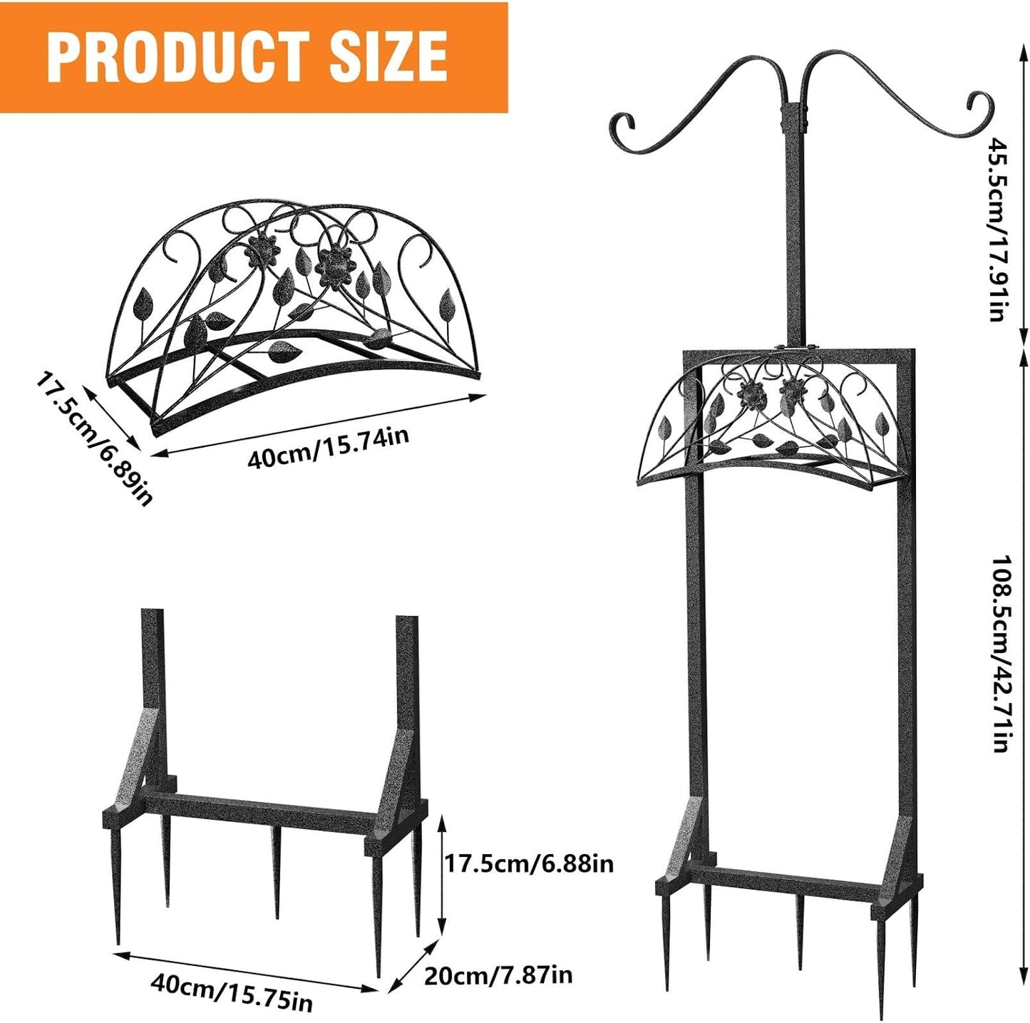 Garden Hose Holder Outside: Water Hose Stand with 2 Shepherds Hooks