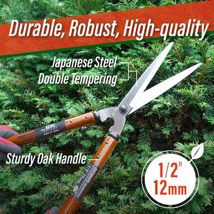 Hedge Shears 22.6" - Japanese Garden Clippers for Precise Trimming