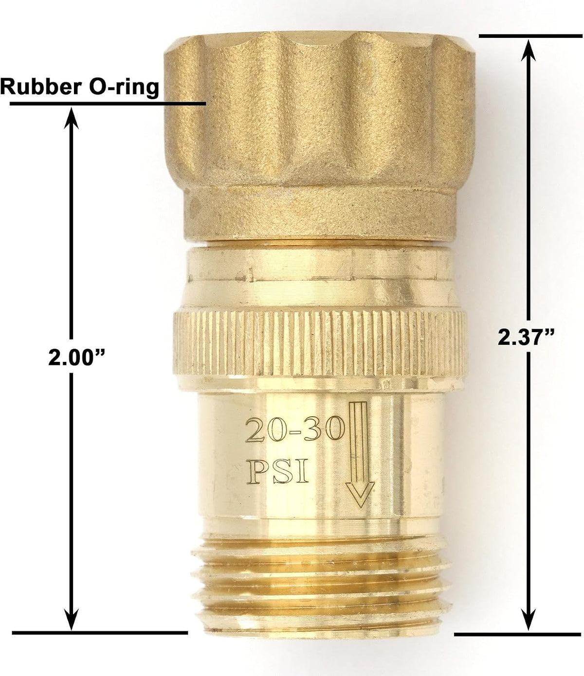 Vibrant Yard Co. Heavy Duty 25 PSI Lead-Free Brass Pressure Regulator for Soaker Hose and Drip Irrigation System with 3/4" Connections