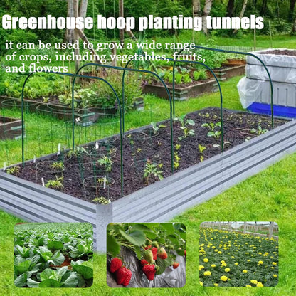 Greenhouse Hoops Grow Tunnel,6 Sets Garden Hoops for Raised Beds, Rust-Free Plant Hoops Frame for Row Cover Plant Shade Cloth, DIY Plant Support Garden Stakes,Garden Tunnel Row Cover Hoops Kit