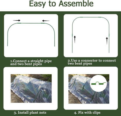Greenhouse Hoops Grow Tunnel,6 Sets Garden Hoops for Raised Beds, Rust-Free Plant Hoops Frame for Row Cover Plant Shade Cloth, DIY Plant Support Garden Stakes,Garden Tunnel Row Cover Hoops Kit