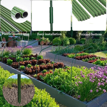 Greenhouse Hoops Grow Tunnel,6 Sets Garden Hoops for Raised Beds, Rust-Free Plant Hoops Frame for Row Cover Plant Shade Cloth, DIY Plant Support Garden Stakes,Garden Tunnel Row Cover Hoops Kit
