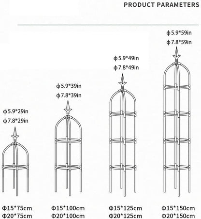 Garden Trellis for Climbing Plants Plant Support Cage, Tower Obelisk Plant Support Indoor Potted Plant, Plant Trellis for Climbing Vines, Tomato, Flower, Vegetable, Rose