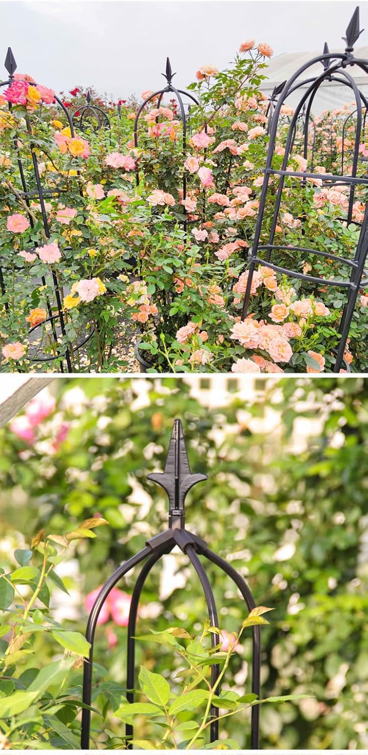 Garden Trellis for Climbing Plants Plant Support Cage, Tower Obelisk Plant Support Indoor Potted Plant, Plant Trellis for Climbing Vines, Tomato, Flower, Vegetable, Rose