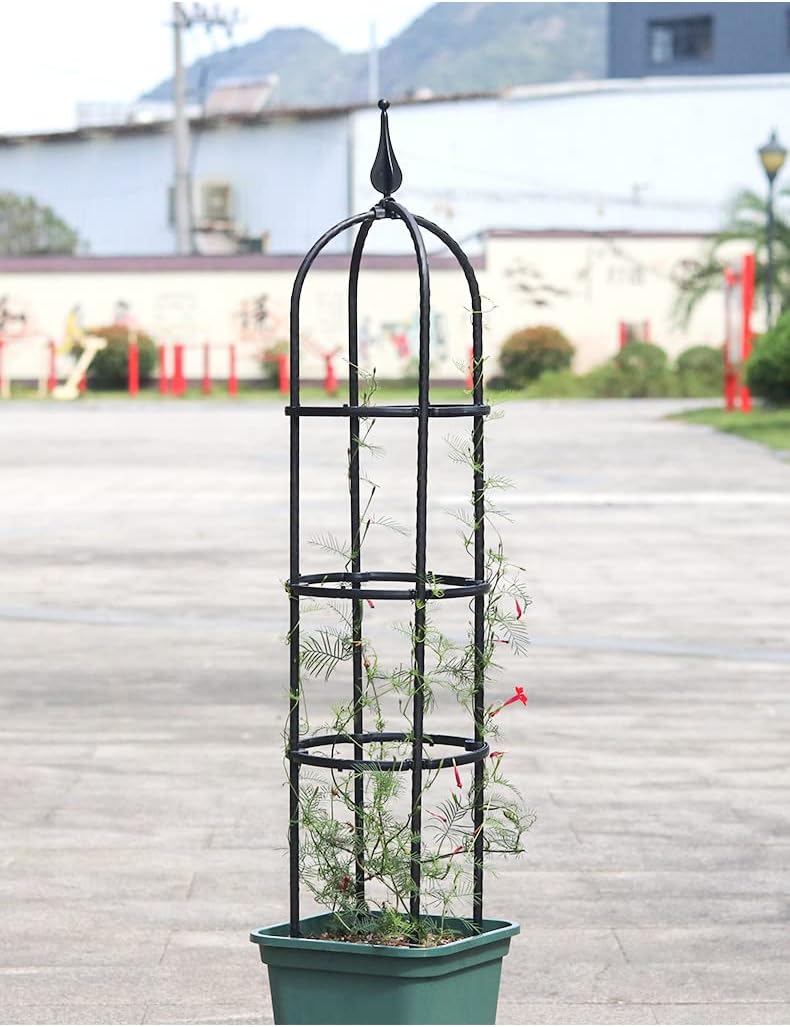 Garden Trellis for Climbing Plants Plant Support Cage, Tower Obelisk Plant Support Indoor Potted Plant, Plant Trellis for Climbing Vines, Tomato, Flower, Vegetable, Rose