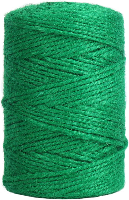 Garden Twine, 328 Feet 3mm Green Plant Ties, Strong Jute Twine String for Climbing Plants, Tomatoes, Crafts and Decoration
