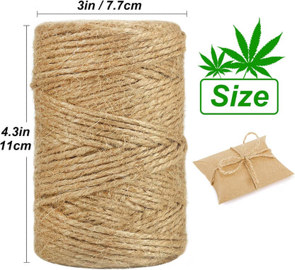 Garden Twine, 328 Feet 3mm Green Plant Ties, Strong Jute Twine String for Climbing Plants, Tomatoes, Crafts and Decoration