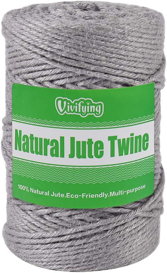 Garden Twine, 328 Feet 3mm Green Plant Ties, Strong Jute Twine String for Climbing Plants, Tomatoes, Crafts and Decoration