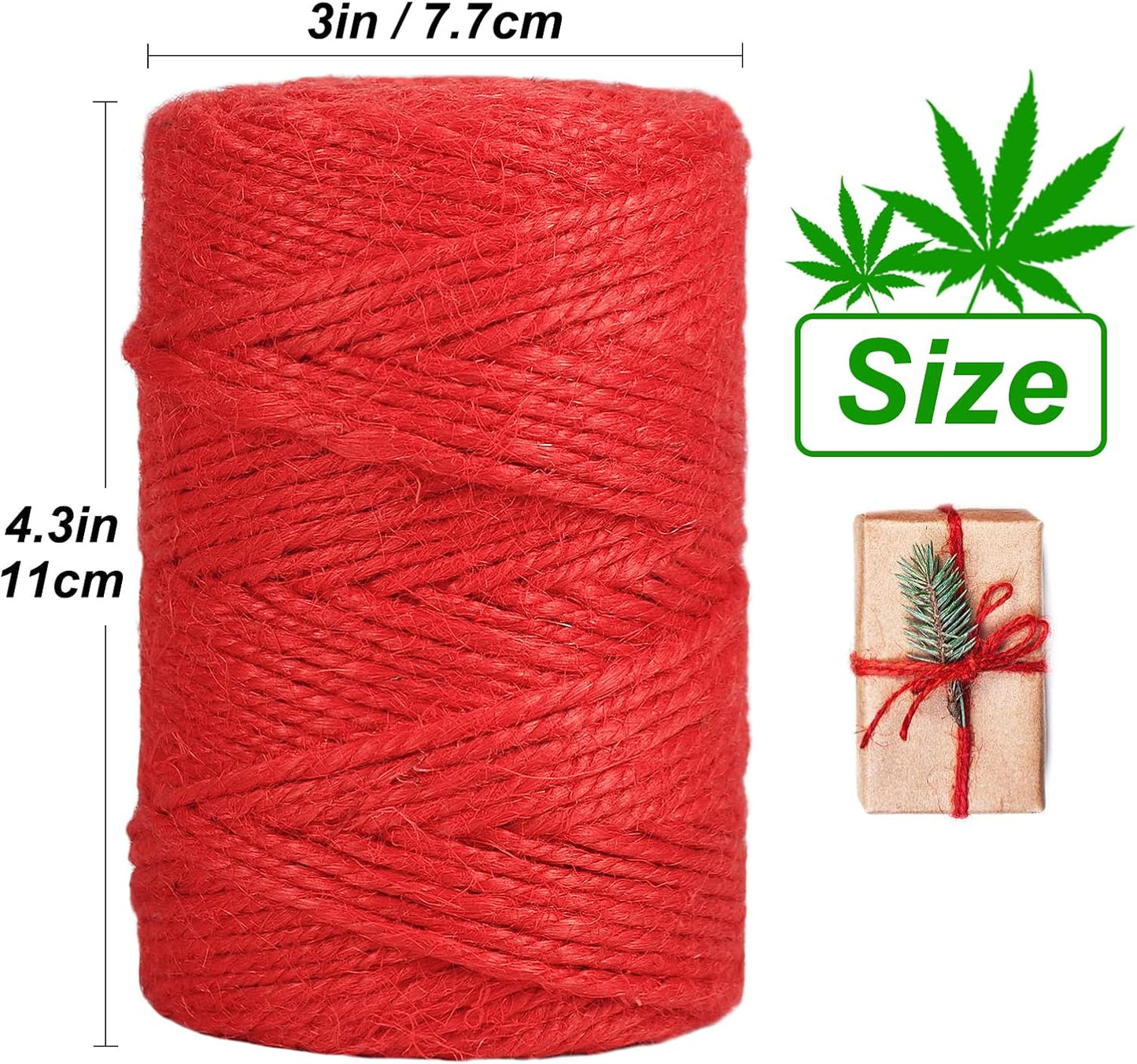 Garden Twine, 328 Feet 3mm Green Plant Ties, Strong Jute Twine String for Climbing Plants, Tomatoes, Crafts and Decoration