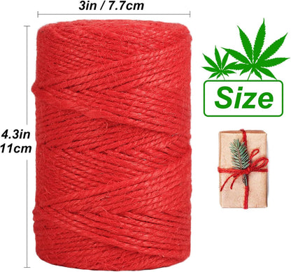 Garden Twine, 328 Feet 3mm Green Plant Ties, Strong Jute Twine String for Climbing Plants, Tomatoes, Crafts and Decoration