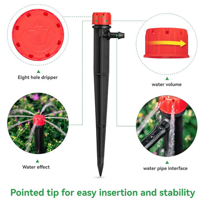100pcs Drip Irrigation Emitters for 1/4" Drip Tubing