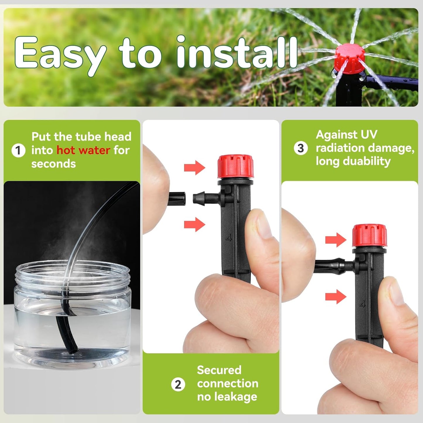 100pcs Drip Irrigation Emitters for 1/4" Drip Tubing