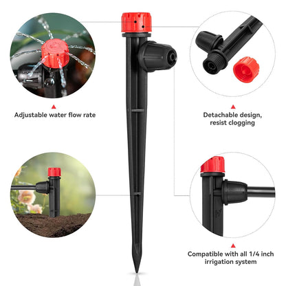 100pcs Drip Irrigation Emitters for 1/4" Drip Tubing