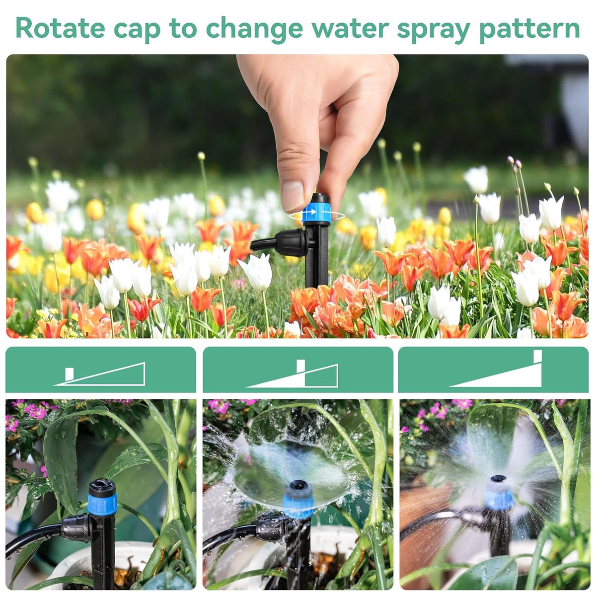 100pcs Drip Irrigation Emitters for 1/4" Drip Tubing