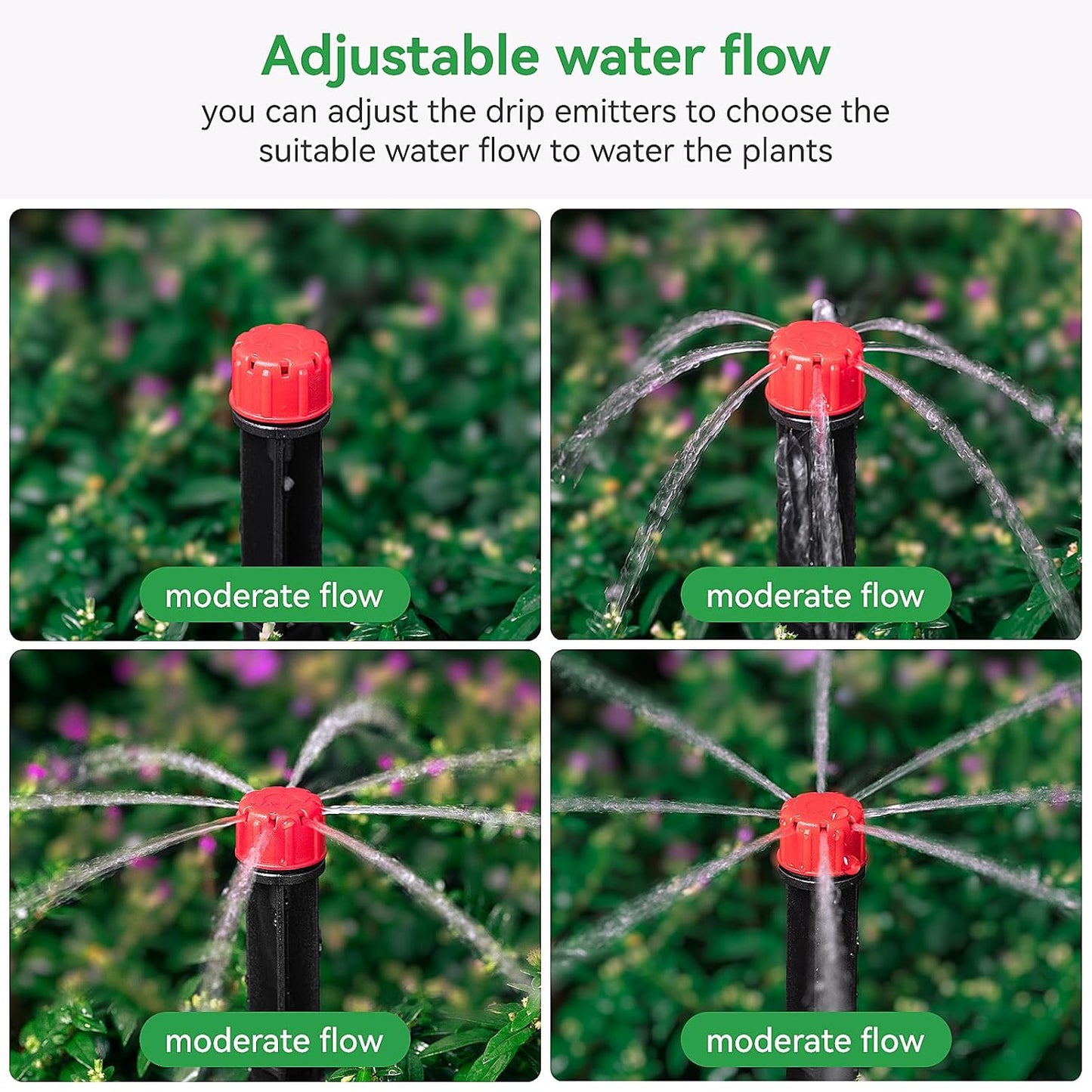 100pcs Drip Irrigation Emitters for 1/4" Drip Tubing