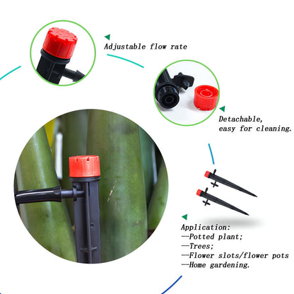 100pcs Drip Irrigation Emitters for 1/4" Drip Tubing