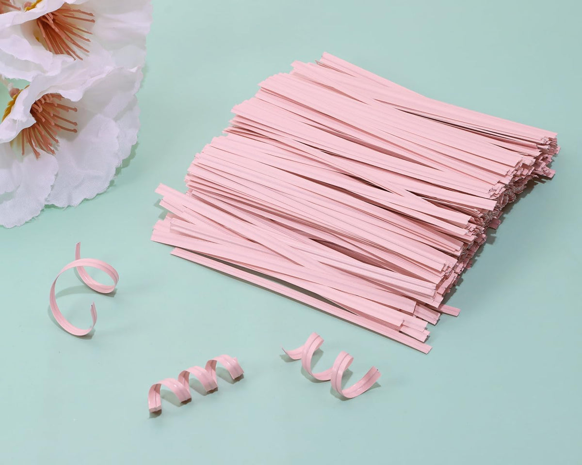 500pcs Kraft Paper Twist Ties Plant Ties 4inch Reusable Bread Twist Ties cake pop ties Cable Ties Candy Ties for Bags (Green)