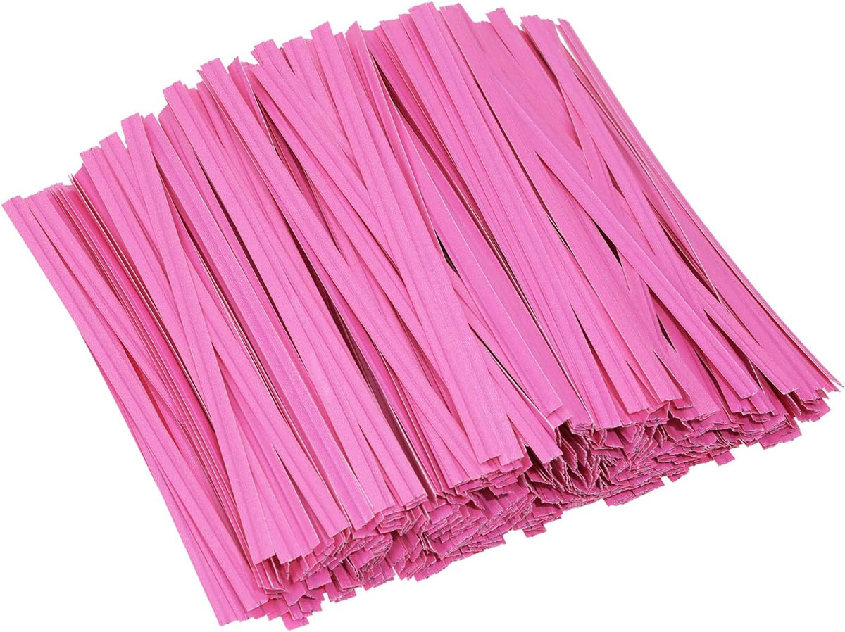 500pcs Kraft Paper Twist Ties Plant Ties 4inch Reusable Bread Twist Ties cake pop ties Cable Ties Candy Ties for Bags (Green)