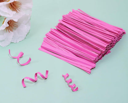 500pcs Kraft Paper Twist Ties Plant Ties 4inch Reusable Bread Twist Ties cake pop ties Cable Ties Candy Ties for Bags (Green)