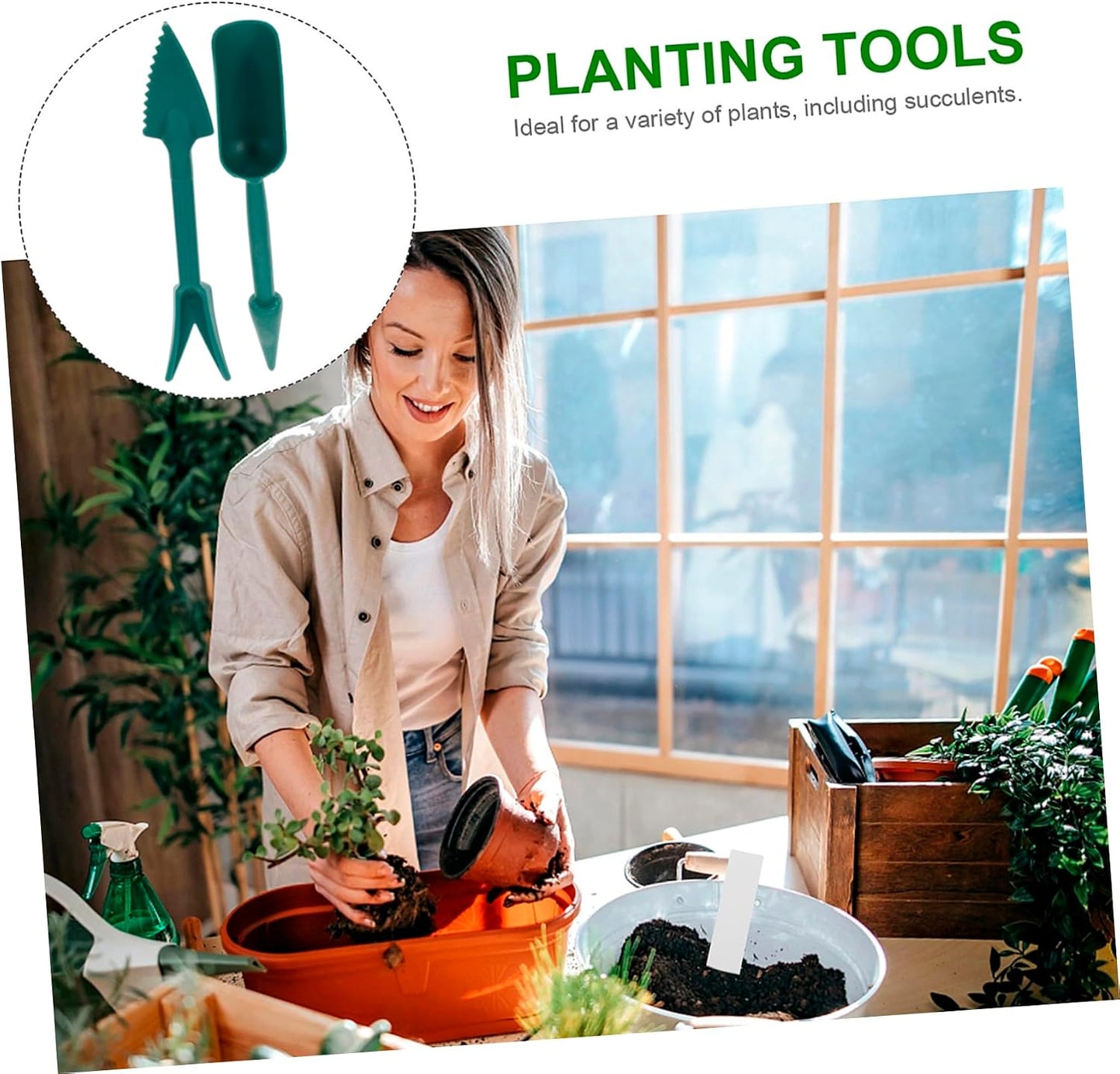2set Complete Garden Planting Tools Gardening Tools for Gardening Trowel Transplant