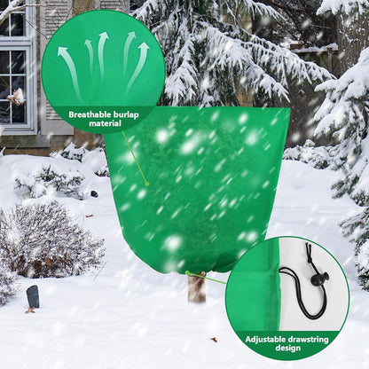4 Pcs 39 x 39 in Winter Plant Covers Freeze Protection with Drawstring