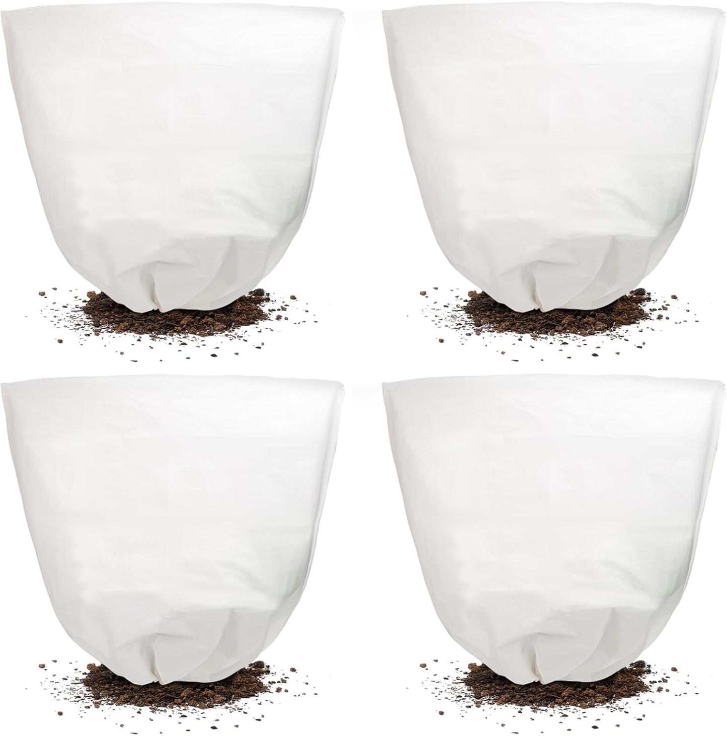 4 Pcs 39 x 39 in Winter Plant Covers Freeze Protection with Drawstring