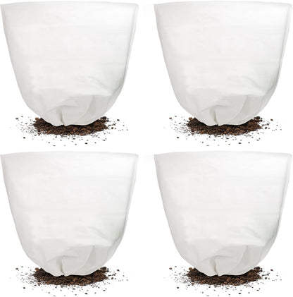 4 Pcs 39 x 39 in Winter Plant Covers Freeze Protection with Drawstring