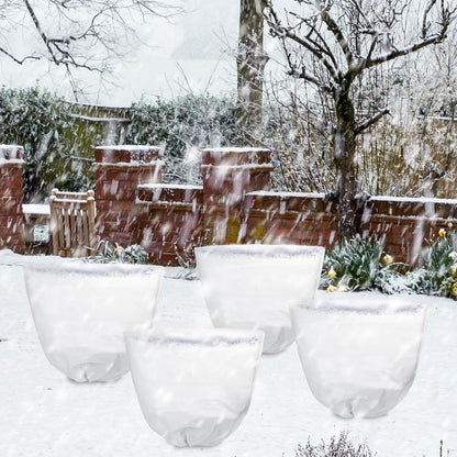 4 Pcs 39 x 39 in Winter Plant Covers Freeze Protection with Drawstring